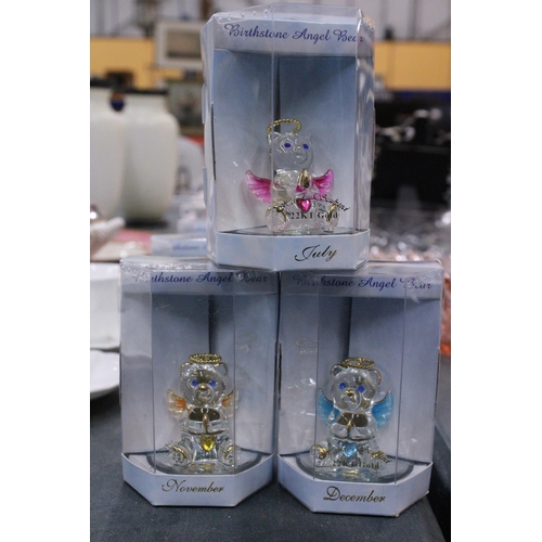 298 - SEVEN BOXED BIRTHSTONE ANGEL BEARS