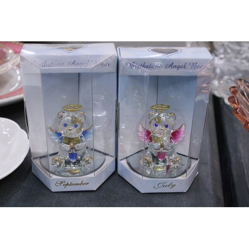 298 - SEVEN BOXED BIRTHSTONE ANGEL BEARS