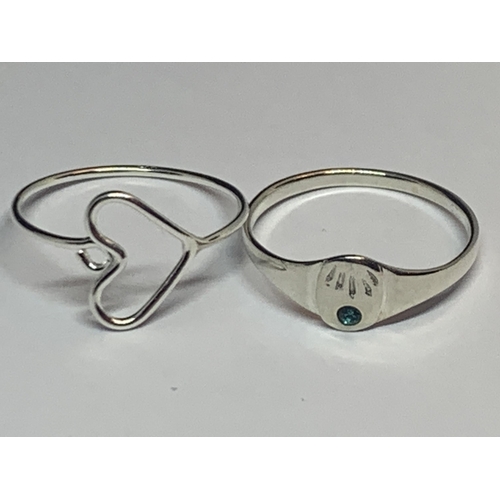 555 - FOUR HALLMARKED SILVER RINGS