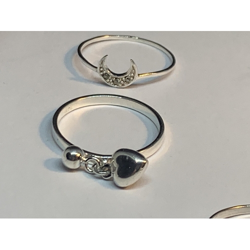 583 - FOUR MARKED SILVER RINGS