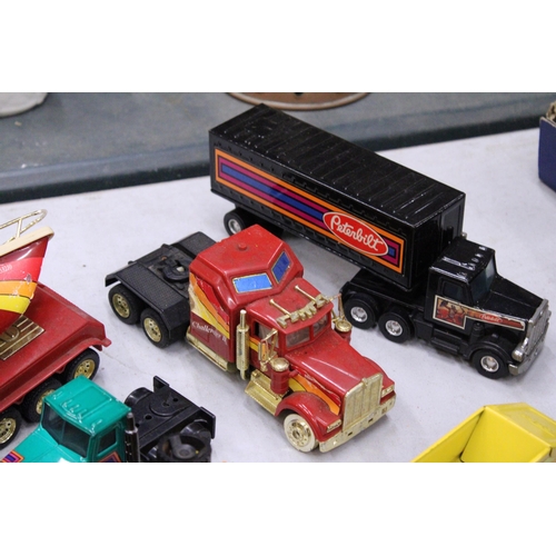 369 - SEVEN TIN PLATE TONKA AND BUDDY L AMERICAN TRUCKS