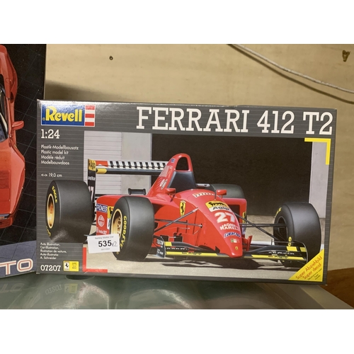 535 - TWO MODEL FOR A FERRARI RACING CAR AND A FERRARI 288 GTO