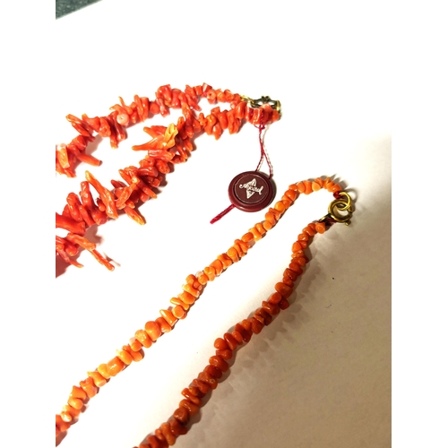 752 - TWO CORAL NECKLACES