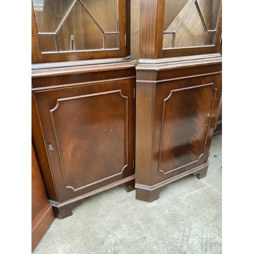 3076 - TWO MAHOGANY CORNER CUPBOARDS