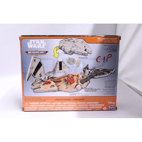 332 - A STAR WARS, THE FORCE AWAKENS, 'MILLENNIUM FALCON' MICRO MACHINES PLAYSET - AS NEW IN BOX