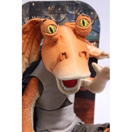 334 - A HASBRO, STAR WARS EPISODE 1, 'JAR JAR BINKS' PLUSH TOY - AS NEW IN PACKAGING