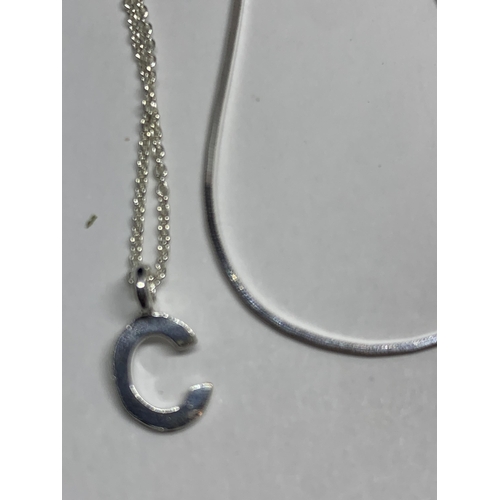 672 - FOUR MARKED SILVER BRACELETS TO INCLUDE C AND A INITIALS