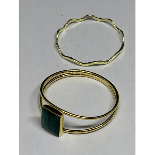 680 - FOUR MARKED SILVER GOLD PLATED RINGS