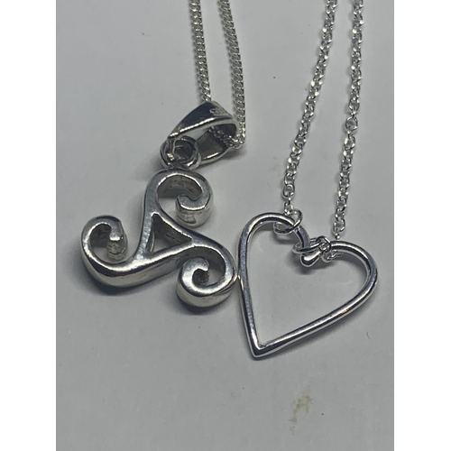 748 - FOUR MARKED SILVER NECKLACES WITH PENDANTS