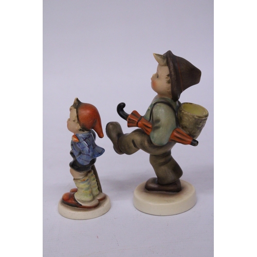 846 - TWO HUMMEL FIGURES -  A BOY HIKING AND GLOBE TROTTER