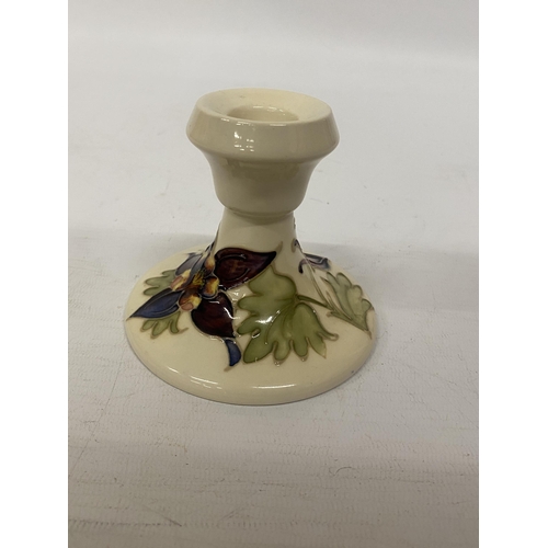 859 - A MOORCROFT COLUMBINE CANDLESTICK