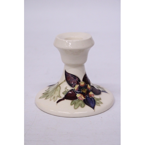 859 - A MOORCROFT COLUMBINE CANDLESTICK