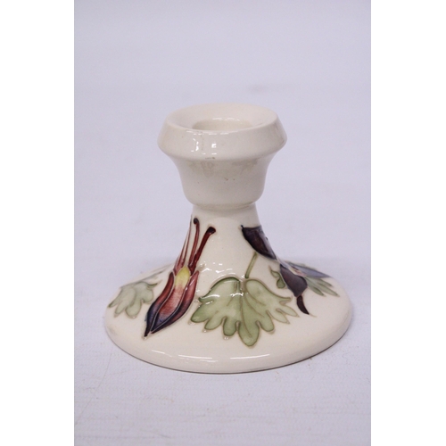 859 - A MOORCROFT COLUMBINE CANDLESTICK