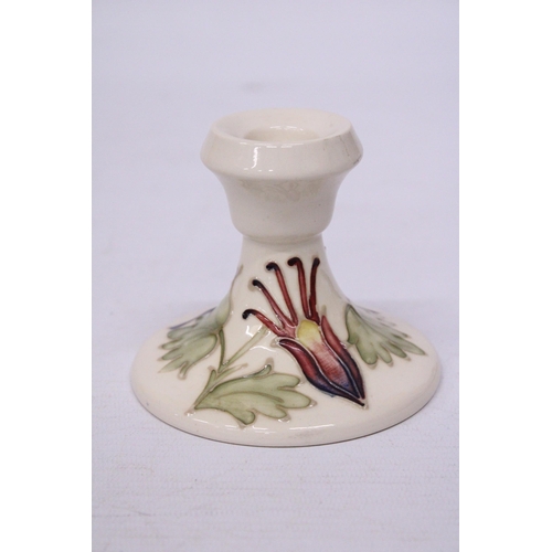 859 - A MOORCROFT COLUMBINE CANDLESTICK