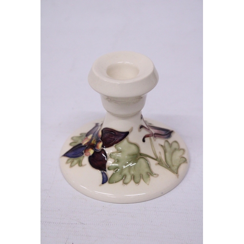 859 - A MOORCROFT COLUMBINE CANDLESTICK