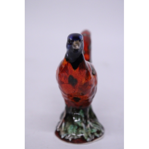 874 - AN ANITA HARRIS SMALL PHEASANT SIGNED IN GOLD