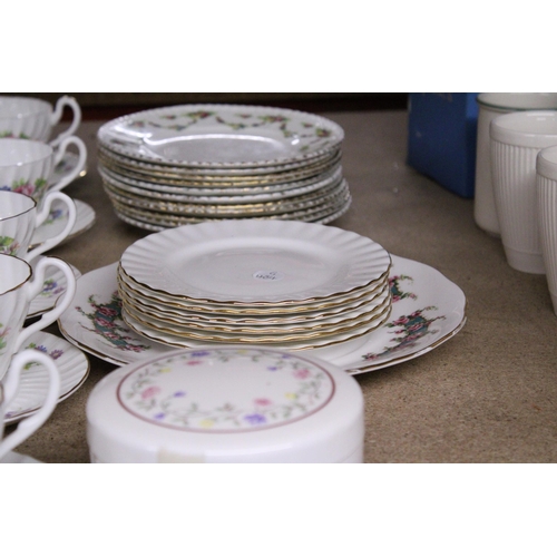 1111 - A COLLECTION OF TEAWARE TO INCLUDE CUPS, SAUCERS, PLATES, ETC