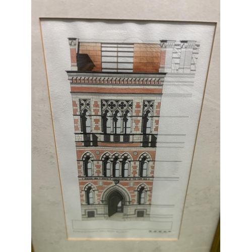 1183 - TWO FRAMED PRINTS TO INCLUDE 'MANCHESTER ALBERT MEMORIAL' AND 'WORTHINGTON CHAMBERS. ALBERT SQUARE, ... 