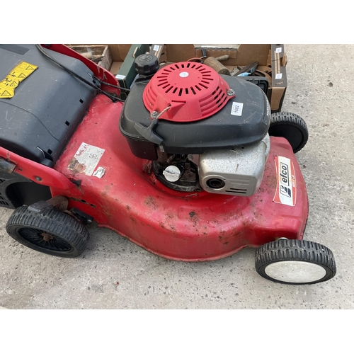 1682 - AN EFCO ROTARY PETROL LAWN MOWER WITH HONDA ENGINE AND GRASS BOX