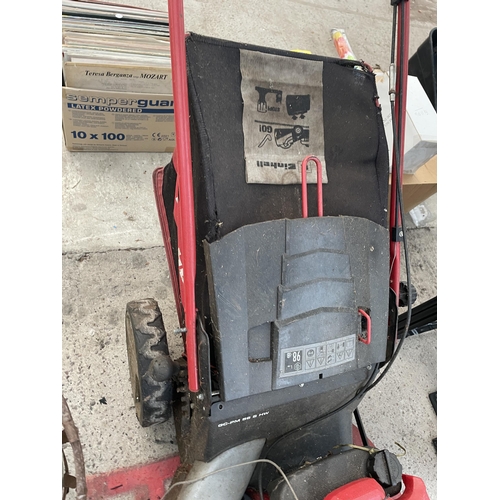 1687 - AN EINHELL PETROL ROTARY LAWN MOWER WITH GRASS BOX