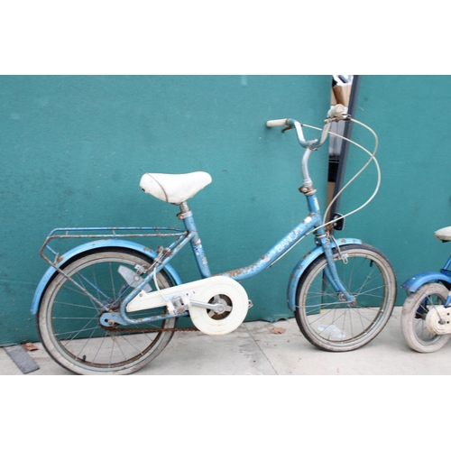 1912 - A VINTAGE BIANCA BIKE AND A FURTHER VINTAGE CHILDS BIKE