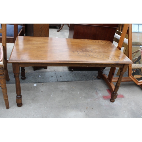 2959 - A PINE CHEVAL MIRROR AND A COFFEE TABLE