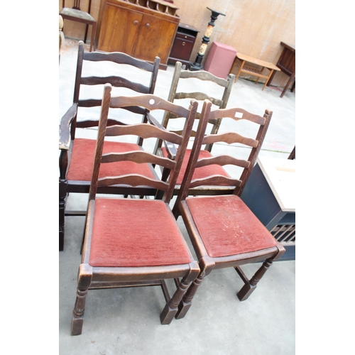 2978 - FOUR LADDER BACK DINING CHAIRS