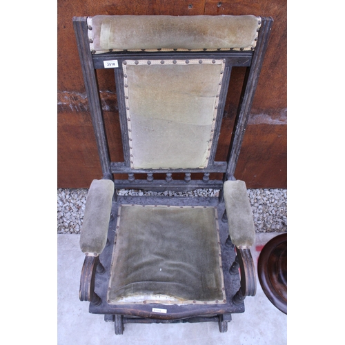 2988 - A LATE VICTORIAN AMERICAN STYLE ROCKING CHAIR