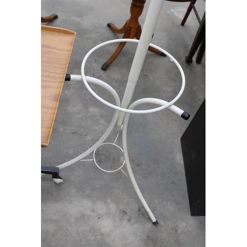 3033 - A TUBULAR METAL COAT / HAT STAND AND BED TABLE