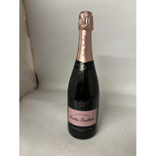 321 - A BOTTLE OF NICOLAS FEUILLATTEE RESERVE EXCLUSIVE ROSE CHAMPAGNE