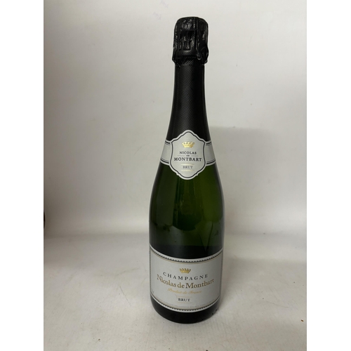 324 - A BOTTLE OF NICOLAS DE MONTBART BRUT CHAMPAGNE