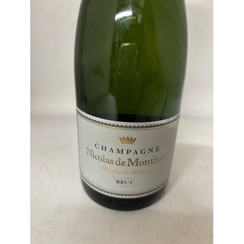 324 - A BOTTLE OF NICOLAS DE MONTBART BRUT CHAMPAGNE