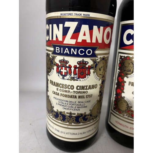 421 - TWO BOTTLE OF CINZANO ONE BIANCO AND ONE ROSSO