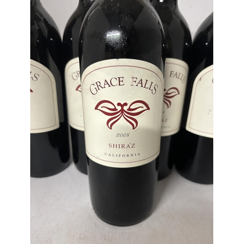 429 - FIVE BOTTLES OF GRACE FALLS  2008 SHIRAZ CALIFORNIAN RED WINE