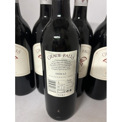 429 - FIVE BOTTLES OF GRACE FALLS  2008 SHIRAZ CALIFORNIAN RED WINE