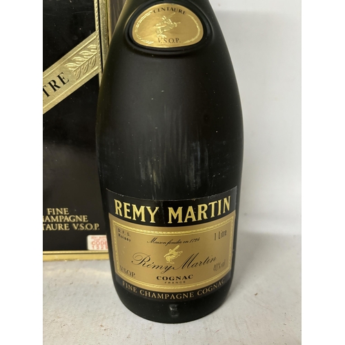 442 - A LITRE BOTTLE OF REMY MARTIN COGNAC FINE CHAMPAGNE CENTAURE VSOP