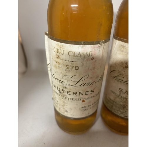 444 - FIVE HALF BOTTLES OF 1978 CHATEAU LAMOTHE SAUTERNES