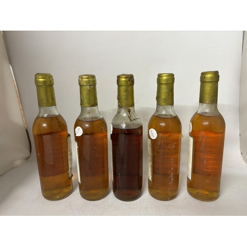 444 - FIVE HALF BOTTLES OF 1978 CHATEAU LAMOTHE SAUTERNES