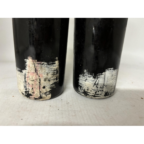 447 - TWO SMALL VINTAGE BOTTLES OF CROFT PORT