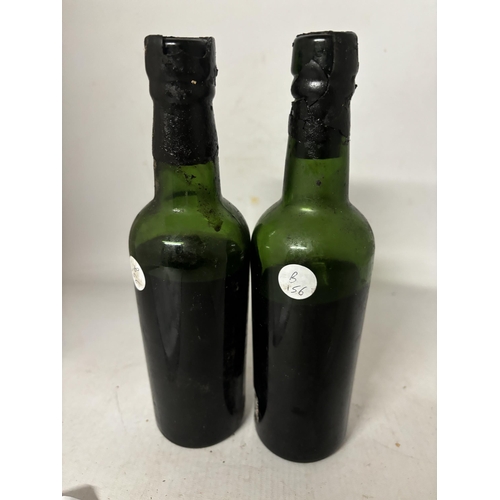 447 - TWO SMALL VINTAGE BOTTLES OF CROFT PORT