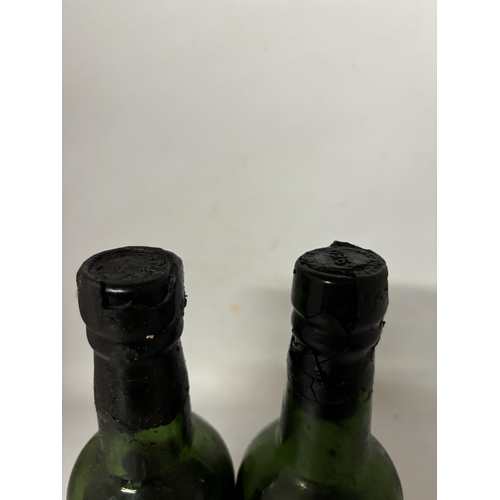 447 - TWO SMALL VINTAGE BOTTLES OF CROFT PORT