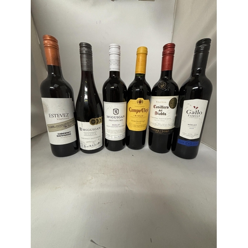 340 - SIX BOTTLES OF RED WINE TO INCLUDE McGUIGAN RESERVE CABERNET SAUVIGNON (AUSTRALIAN), GALLO FAMILY ME... 