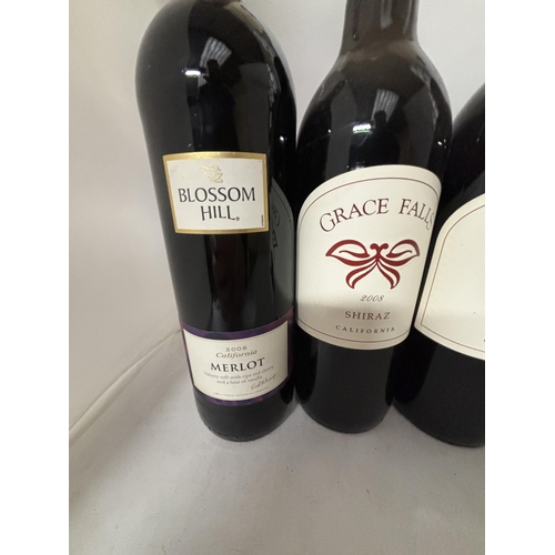 341 - SIX BOTTLES OF RED WINE TO INCLUDE GRACE FALLS 2008 SHIRAZ (CALIFORNIA) X 4, BEAUJOLAIS VILLAGES (FR... 