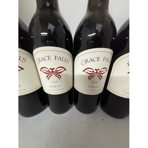 341 - SIX BOTTLES OF RED WINE TO INCLUDE GRACE FALLS 2008 SHIRAZ (CALIFORNIA) X 4, BEAUJOLAIS VILLAGES (FR... 