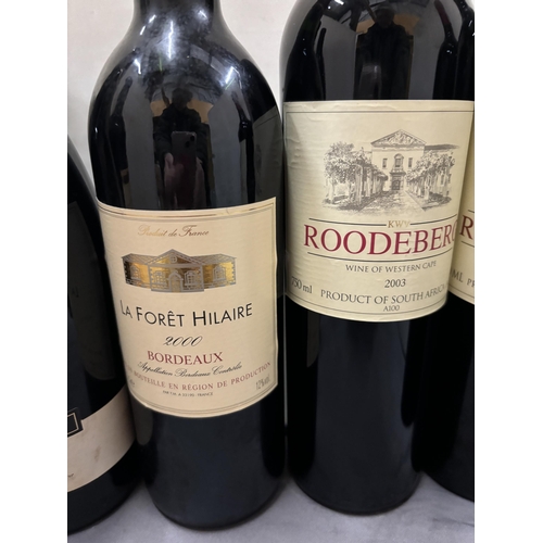 347 - SIX BOTTLES OF RED WINE TO INCLUDE THREE BOTTLES OF KWV ROODEBERG WINE OF WESTERN CAPE 2003 (2) AND ... 