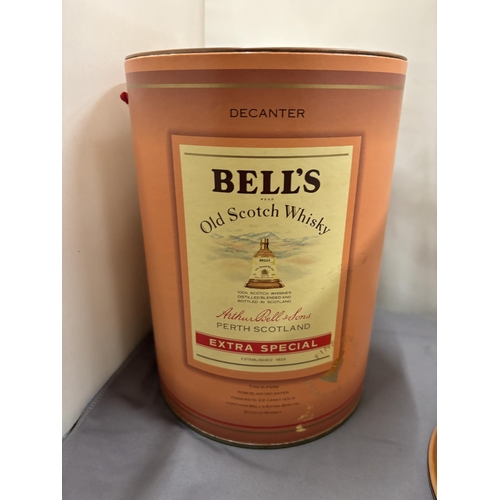 354 - A BOXED AND SEALED BELL'S EXTRA SPECIAL OLD SCOTCH WHISKY IN A WADE PORCELAIN DECANTER FINISHED IN 2... 