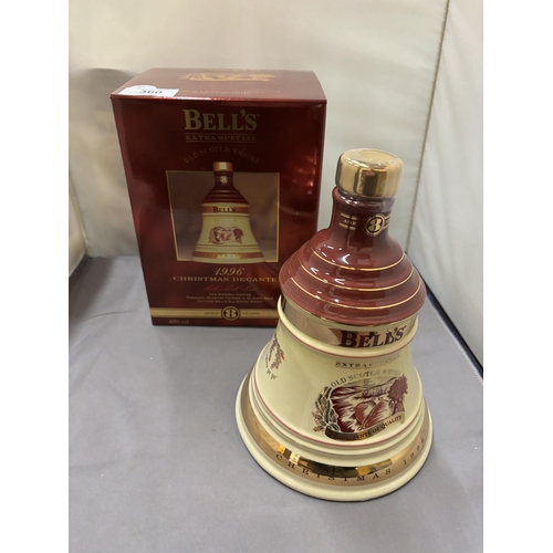 360 - A BOXED AND SEALED BELL'S EXTRA SPECIAL OLD SCOTCH WHISKY CHRISTMAS 1996 IN A PORCELAIN DECANTER FIN... 