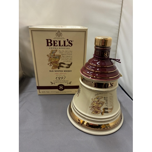 361 - A BOXED AND SEALED BELL'S EXTRA SPECIAL OLD SCOTCH WHISKY IN A 1997 CHRISTMAS DECANTER