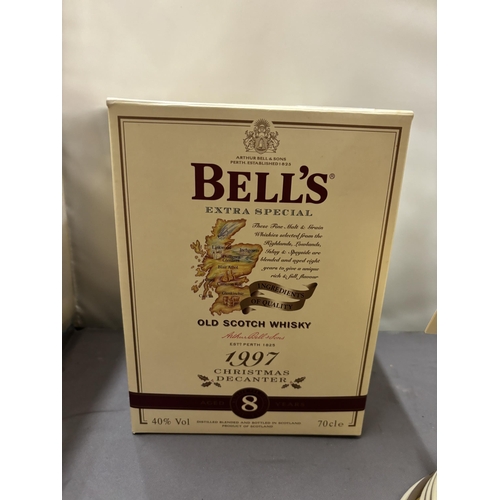 361 - A BOXED AND SEALED BELL'S EXTRA SPECIAL OLD SCOTCH WHISKY IN A 1997 CHRISTMAS DECANTER