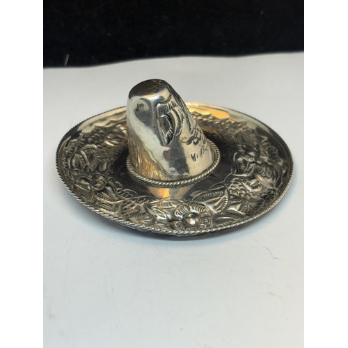 636 - A MARKED SILVER MEXICAN HAT